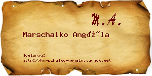 Marschalko Angéla névjegykártya